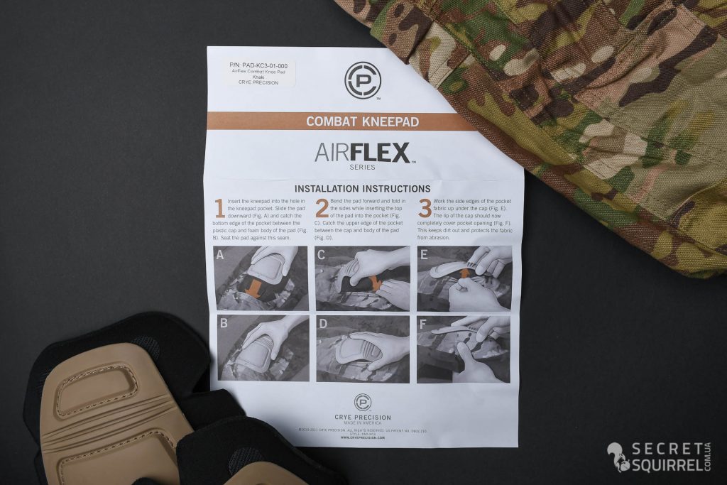 Наколінники Crye Precision AirFlex Combat Knee Pads: інструкція - secretsquirrel.com.ua