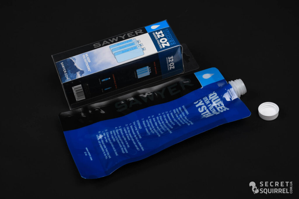 Sawyer 32oz Squeeze Pouch: пакування, вигляд ззаду - secretsquirrel.com.ua
